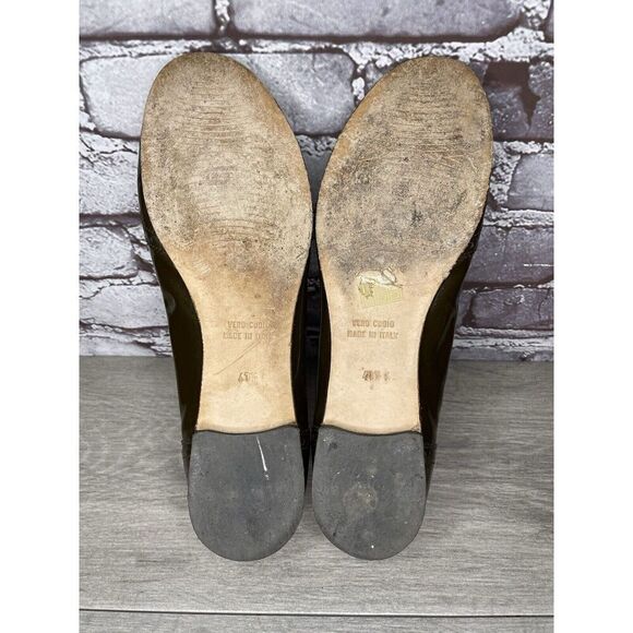 Calzoleria Toscana Brown Patent Leather Wingtip Ballet Flats Women Sz 41EU/10.5M - Picture 10 of 16